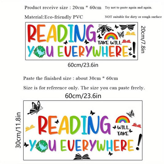 Inspirational Reading Wall Stickers Study Home Decor