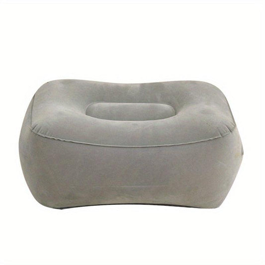 Inflatable Travel Foot Rest Pillow Soft Flocking Flying Relaxation