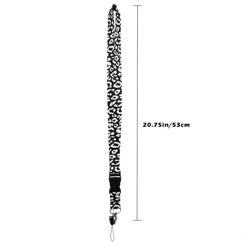 Leopard Pattern Neck Lanyard For Keys Wallet ID Card Holder
