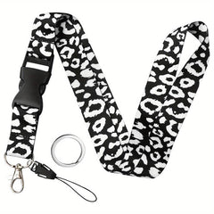 Leopard Pattern Neck Lanyard For Keys Wallet ID Card Holder