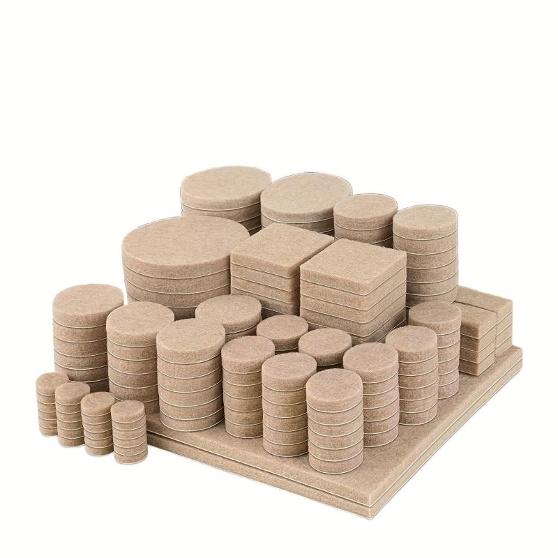 156pcs Beige Felt Furniture Pads for Hardwood Floors