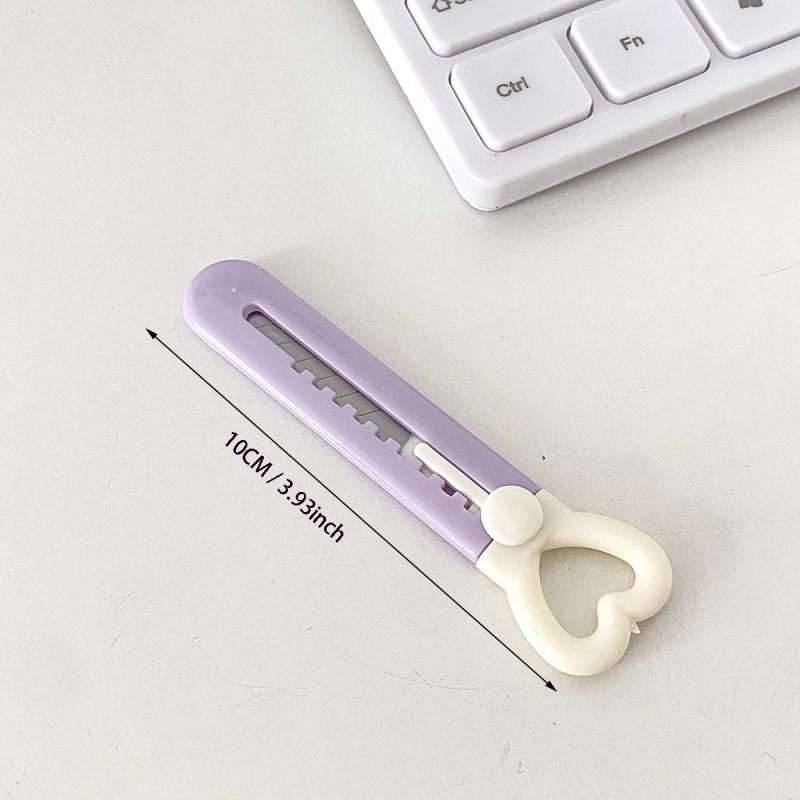 1pc Mini Love Heart Utility Paper Cutter Art Box Cutter School Office Supply