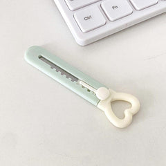 1pc Mini Love Heart Utility Paper Cutter Art Box Cutter School Office Supply