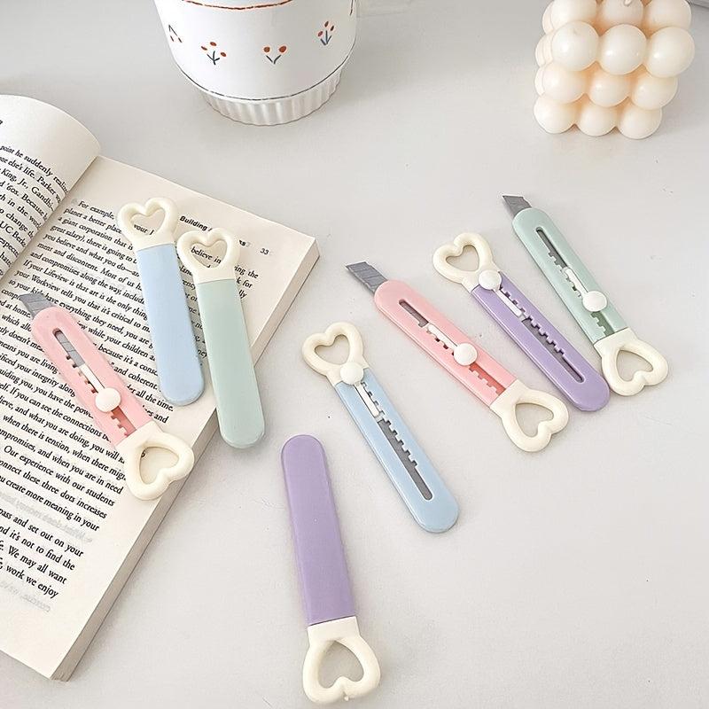 1pc Mini Love Heart Utility Paper Cutter Art Box Cutter School Office Supply
