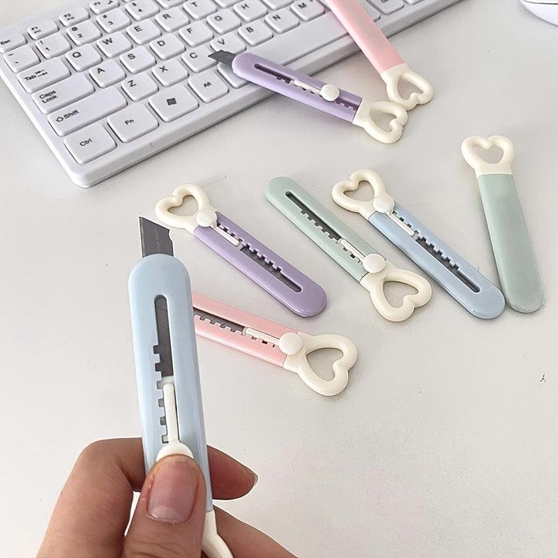 1pc Mini Love Heart Utility Paper Cutter Art Box Cutter School Office Supply