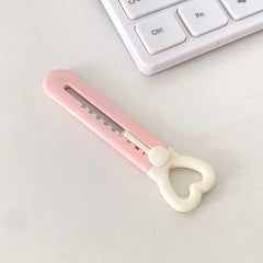 1pc Mini Love Heart Utility Paper Cutter Art Box Cutter School Office Supply
