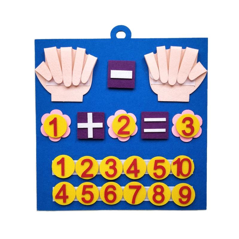 Montessori Felt Finger Numbers Math Counting Early Learning Educational Board