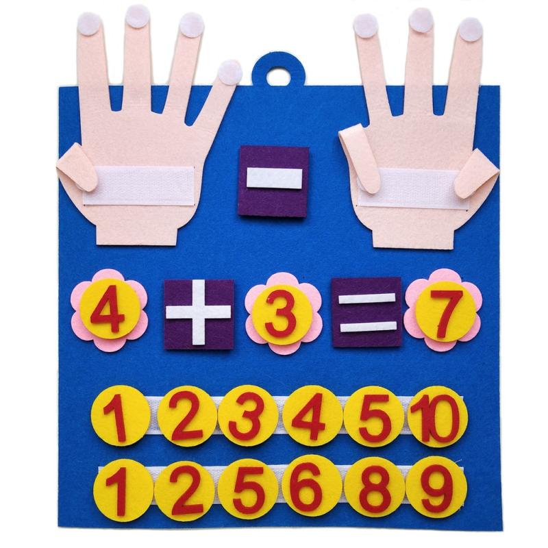 Montessori Felt Finger Numbers Math Counting Early Learning Educational Board