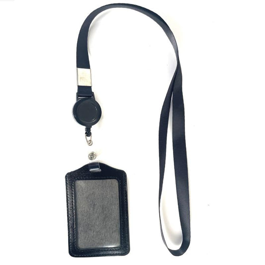Vertical Work ID Holder with Shrink Buckle & Lanyard