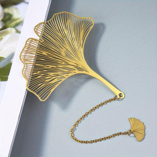 Golden Hollow Metal Bookmarks with Chain - Pack of 1