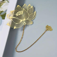 Golden Hollow Metal Bookmarks with Chain - Pack of 1
