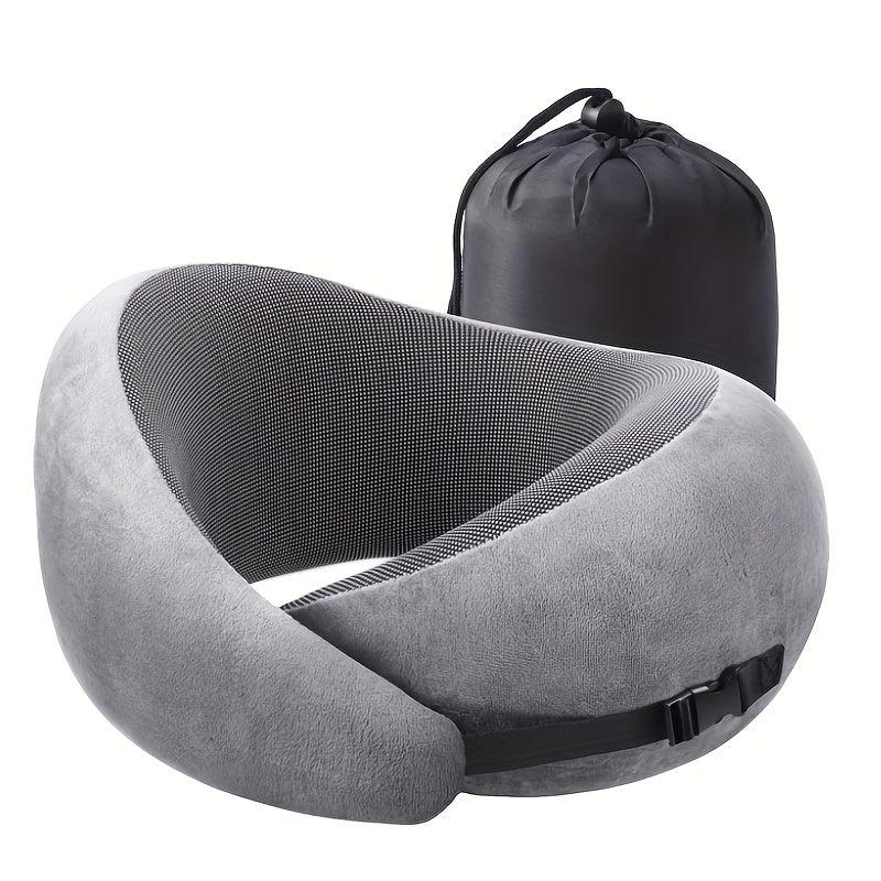Memory Foam Neck Pillow for Travel, Office, Airplane and Car Use