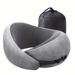 Memory Foam Neck Pillow for Travel, Office, Airplane and Car Use