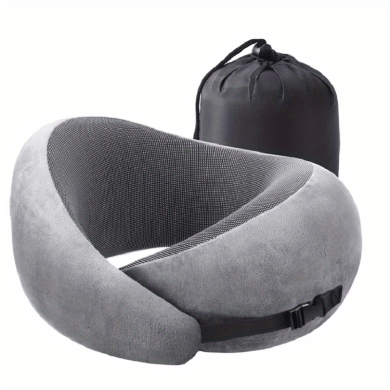 Memory Foam Neck Pillow for Travel, Office, Airplane and Car Use