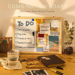 30 Magnetic Whiteboard & Cork Board Combo - Messages Drawings & More