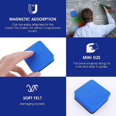 12pcs Mini Dry Erase Erasers Magnetic Whiteboard Eraser