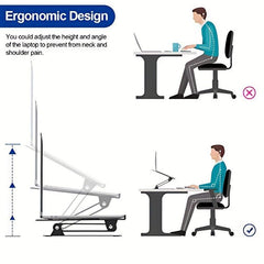 Adjustable Laptop Stand Desk Riser Holder Height Computer Stand