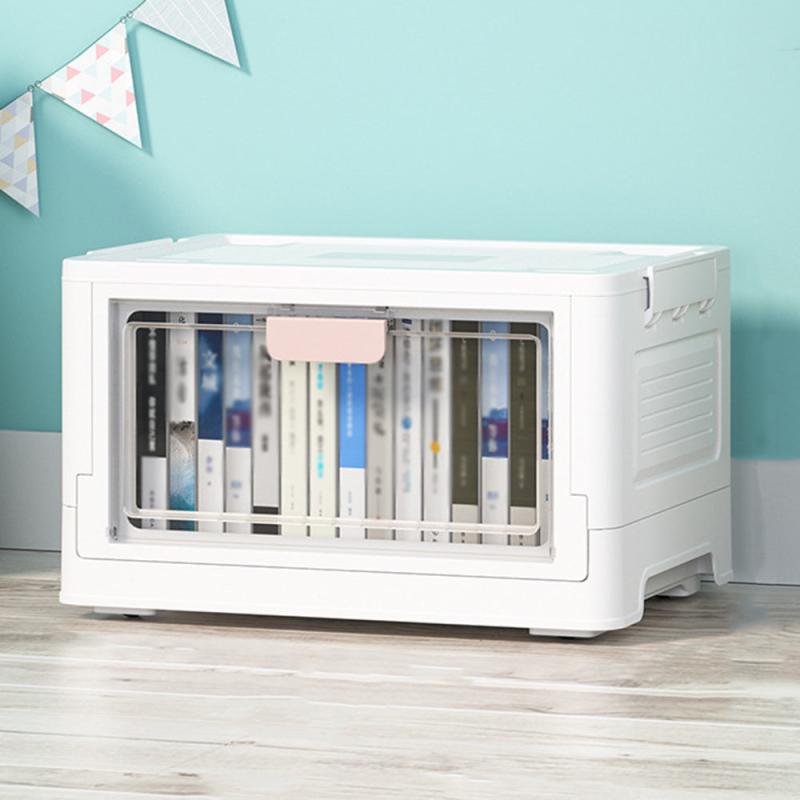 Plastic Transparent Storage Box With Wheels Office Organizer