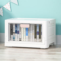 Plastic Transparent Storage Box With Wheels Office Organizer