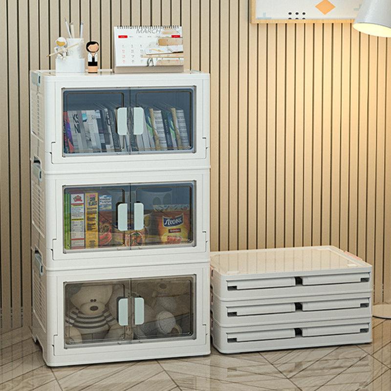 Plastic Transparent Storage Box With Wheels Office Organizer
