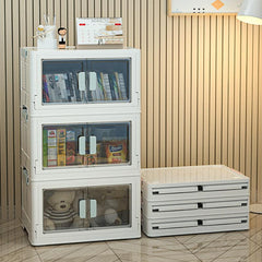 Plastic Transparent Storage Box With Wheels Office Organizer