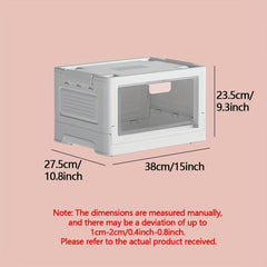 Plastic Transparent Storage Box With Wheels Office Organizer
