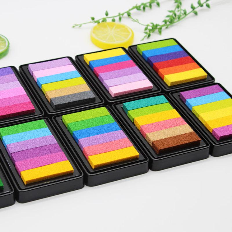 6pcs Colors Ink Pad for Rubber Stamps Paper Wood Fabric