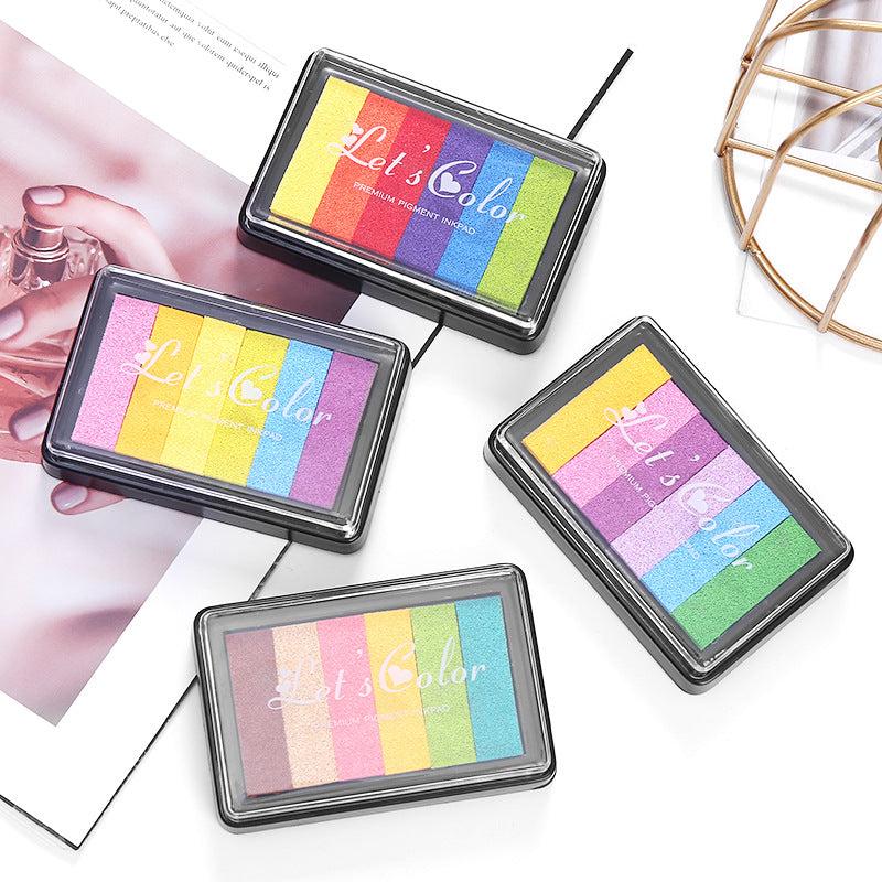 6pcs Colors Ink Pad for Rubber Stamps Paper Wood Fabric