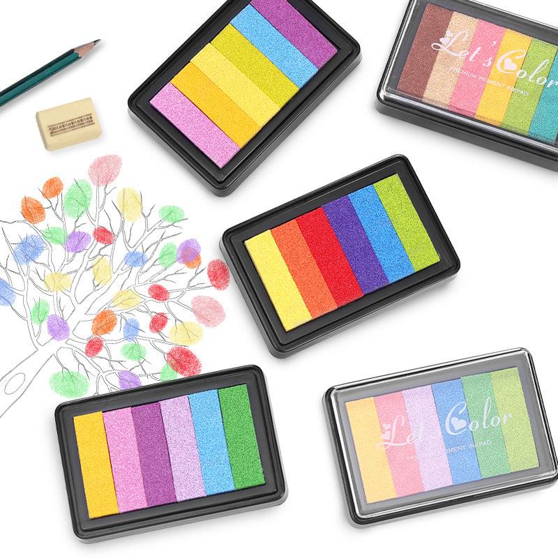 6pcs Colors Ink Pad for Rubber Stamps Paper Wood Fabric