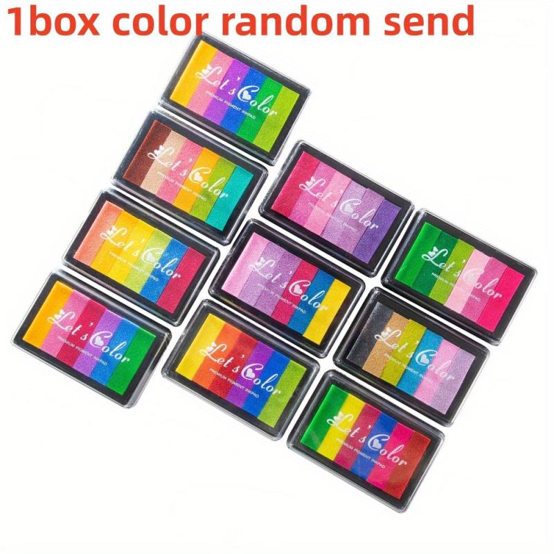 6pcs Colors Ink Pad for Rubber Stamps Paper Wood Fabric