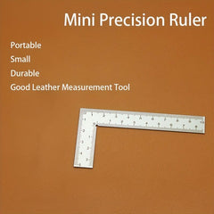 Mini Square Stainless Steel L-Shaped Ruler for Leather