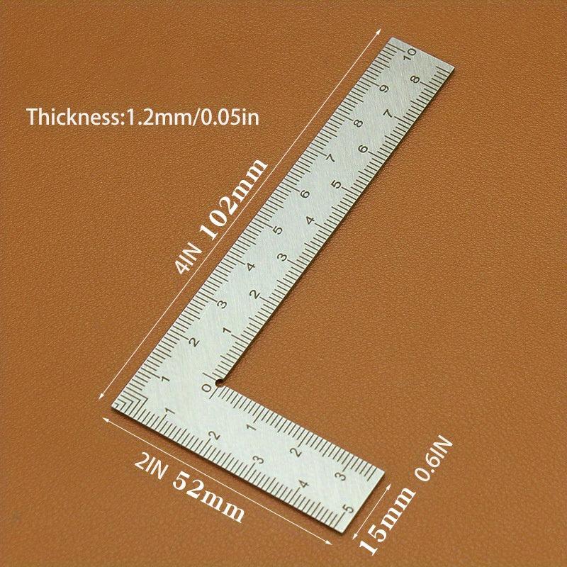 Mini Square Stainless Steel L-Shaped Ruler for Leather