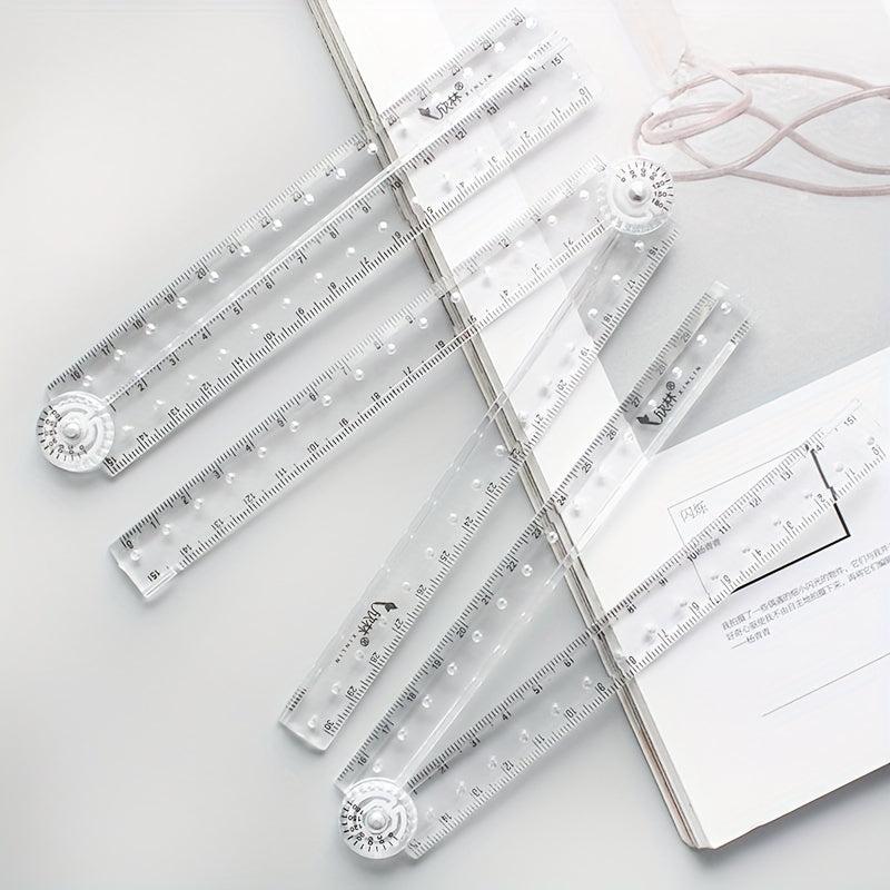 2pcs Acrylic Folding Ruler for School & Office Use