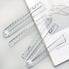 2pcs Acrylic Folding Ruler for School & Office Use