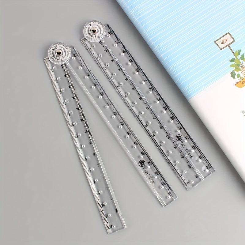 2pcs Acrylic Folding Ruler for School & Office Use
