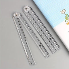 2pcs Acrylic Folding Ruler for School & Office Use