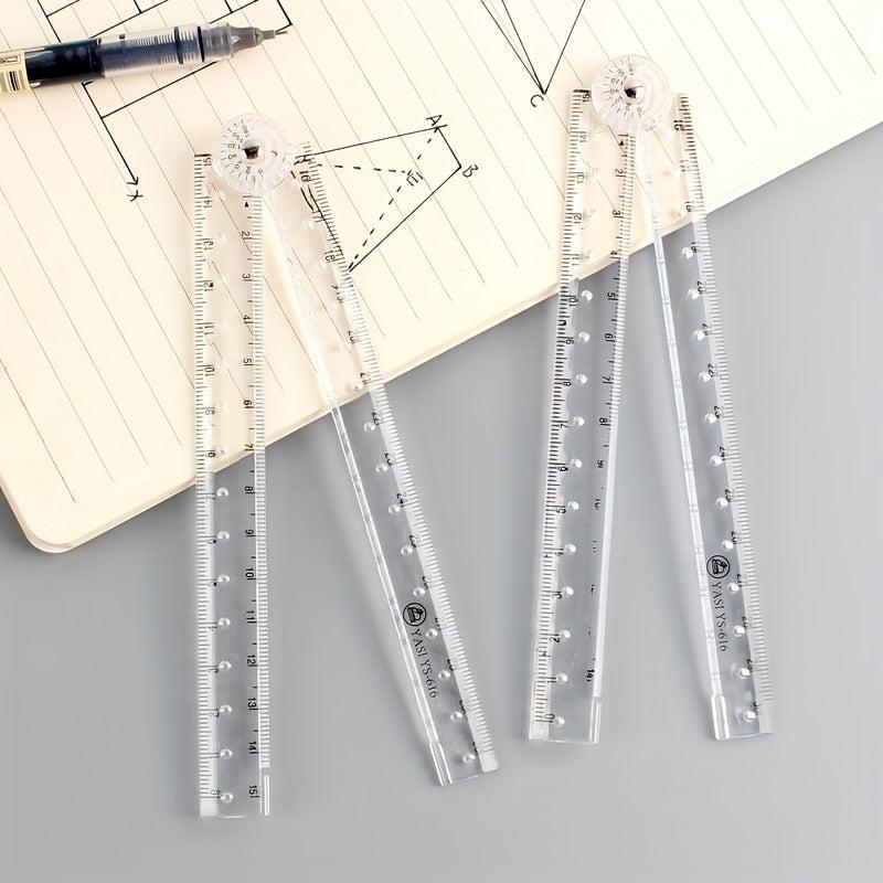 2pcs Acrylic Folding Ruler for School & Office Use