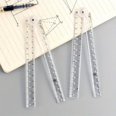2pcs Acrylic Folding Ruler for School & Office Use