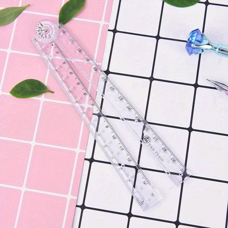 2pcs Acrylic Folding Ruler for School & Office Use