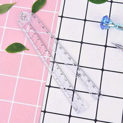 2pcs Acrylic Folding Ruler for School & Office Use