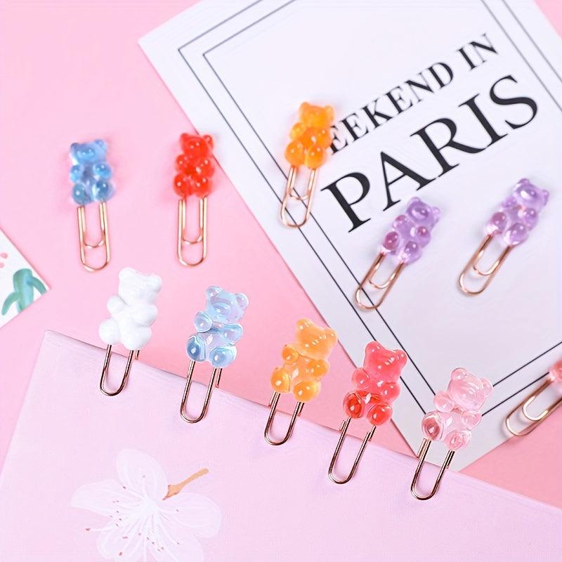 Bear Paper Clip Set Creative Cartoon Bookmark
