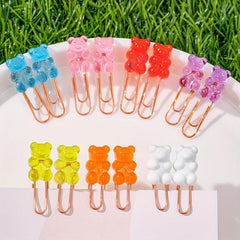 Bear Paper Clip Set Creative Cartoon Bookmark