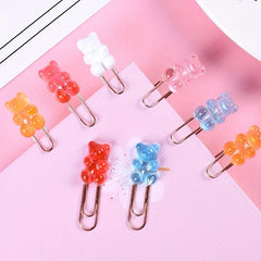 Bear Paper Clip Set Creative Cartoon Bookmark
