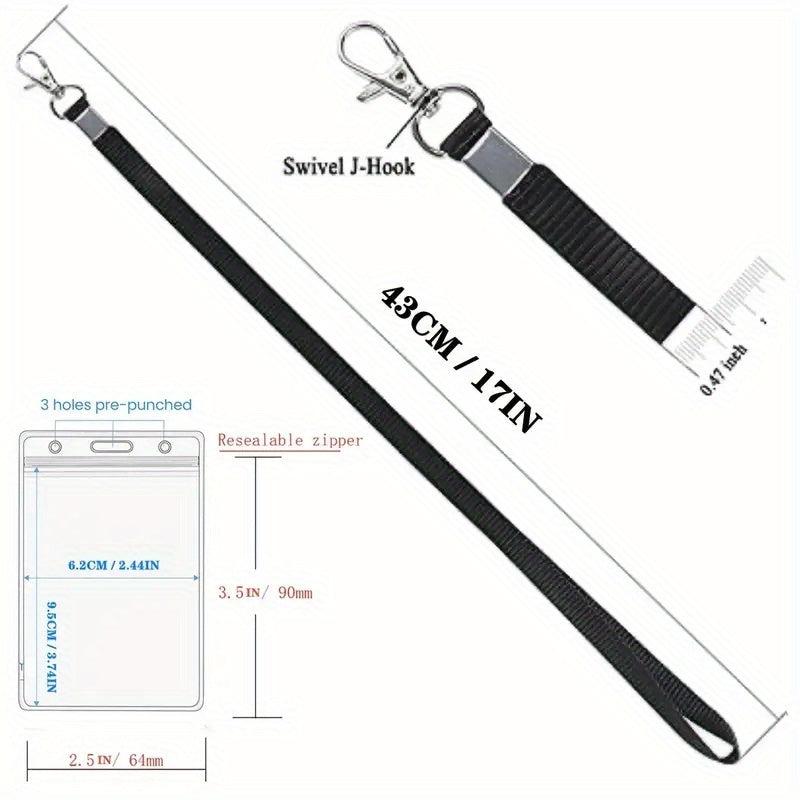 PVC Waterproof Chest Card Sleeve ID Card With Lanyard