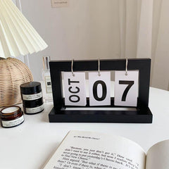 Wooden Page Turning Calendar for Stylish Desk