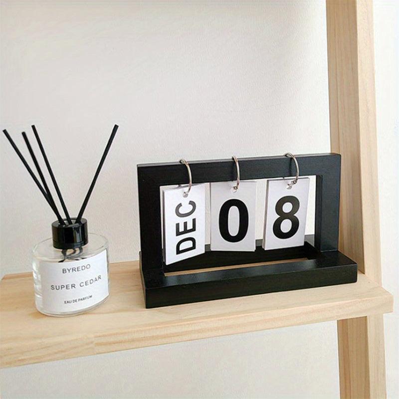 Wooden Page Turning Calendar for Stylish Desk