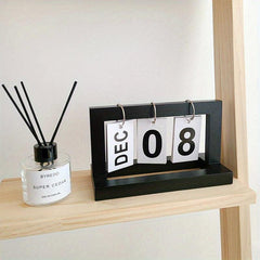 Wooden Page Turning Calendar for Stylish Desk
