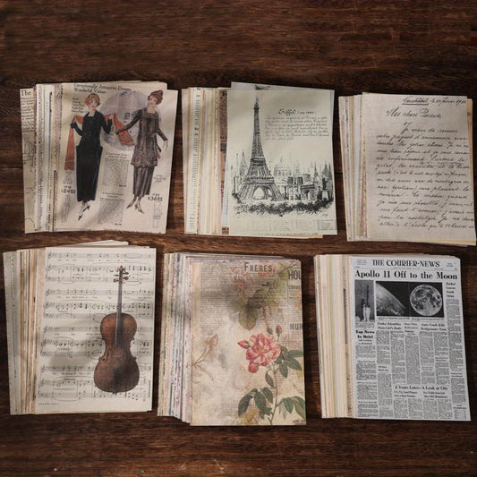 200 Sheets Vintage Scrapbook Paper Junk Journal Supplies