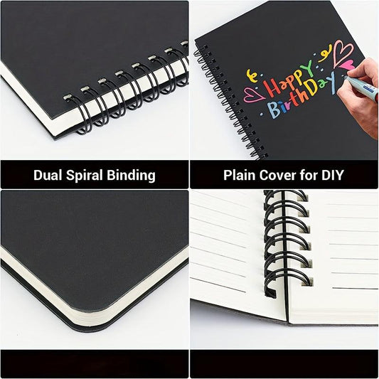 3pcs Spiral Lined A5 Notebook 60 Pages Hardcover Journal Notepad