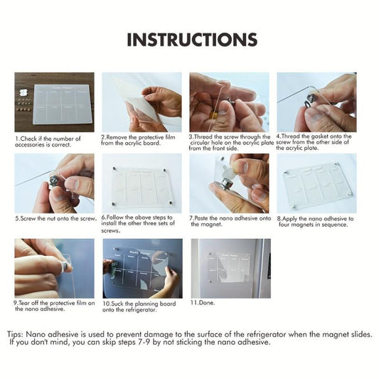 3D Magnetic Acrylic Weekly Planner Board